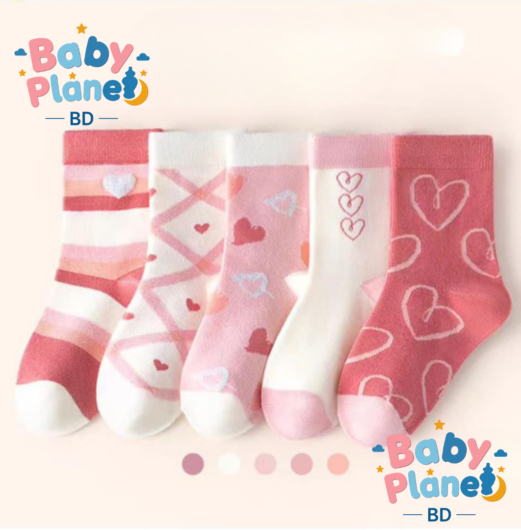 Premium Kids Favorite Design 5 Pairs Socks Set